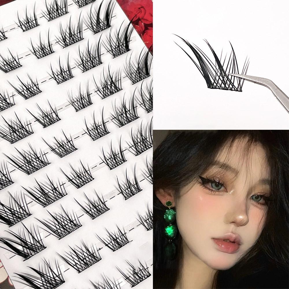 Self-Adhesive Fox Eye False Eyelashes Manga DIY Lash Extensions Individual Lashes  DIY At Home