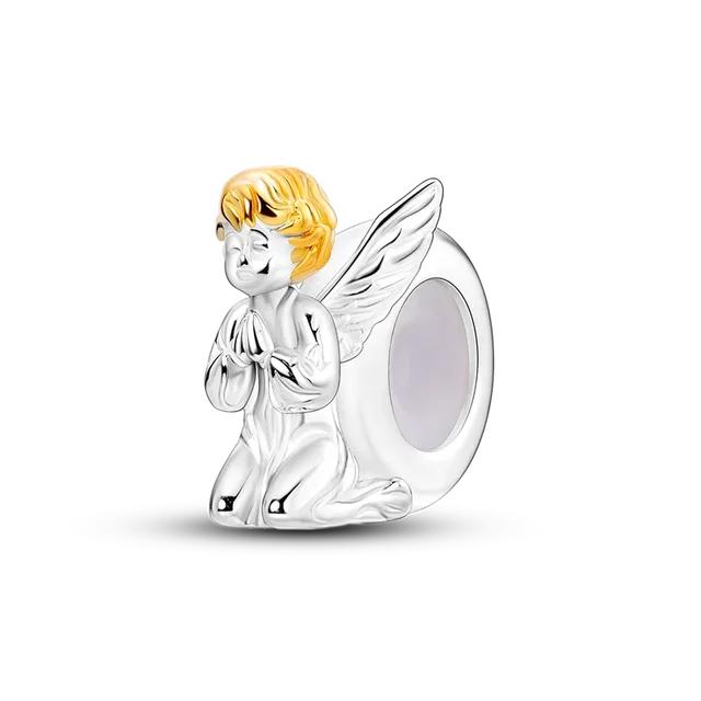 925 Sterling Silber Golden Charm Crown Family Tree Sicherheitskette Hohlperlen Fit OriginalNew Armbänder Frauen Schmuck DIY