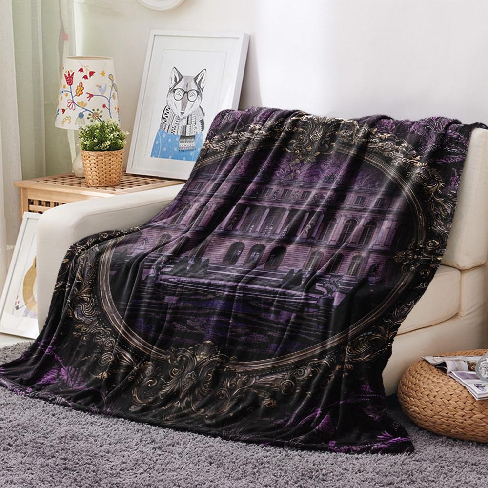 1Pc Alien Earth Print Flannel Blanket, High Quality Comfortable for All Seasons, Home Decor, Warmth and Comfort, Perfect for Christmas Gifts