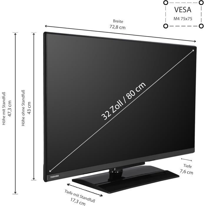 Televizor - Toshiba - 32WV3E63DAZ - 80 cm - WXGA - HDR - Trojitý tuner