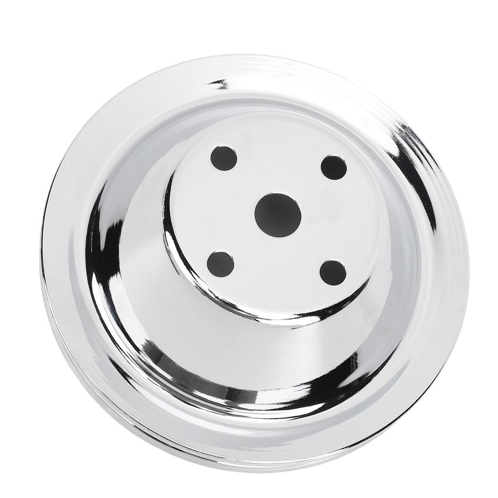 Long Water Pump Upper Pulley Chrome Steel 6 1 4 Inch Diameter Replacement for Small Block Motors