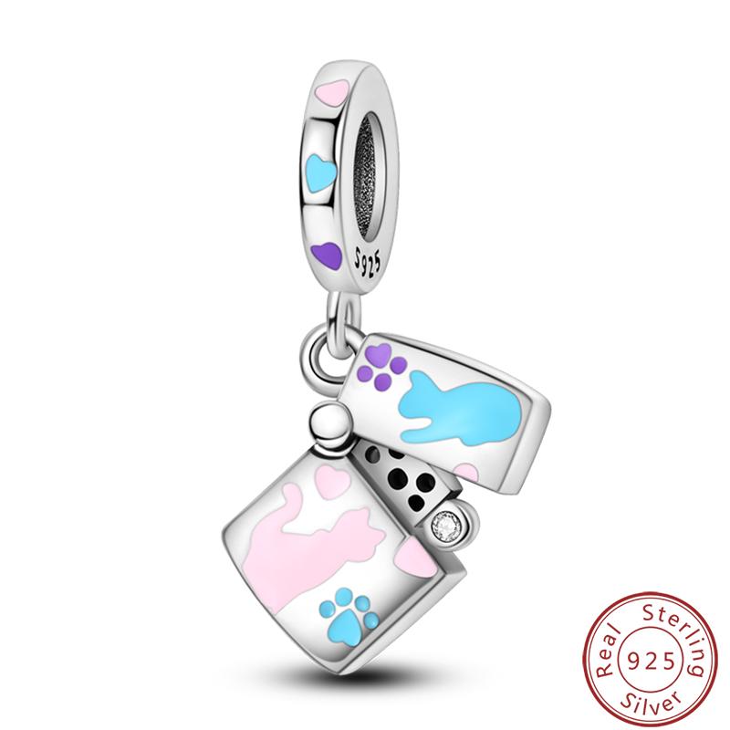 Cute Cat And Dog Series Copper Moon Butterfly Paw Print Charms 3Mm Diy Fine Jewelry Gifts Making