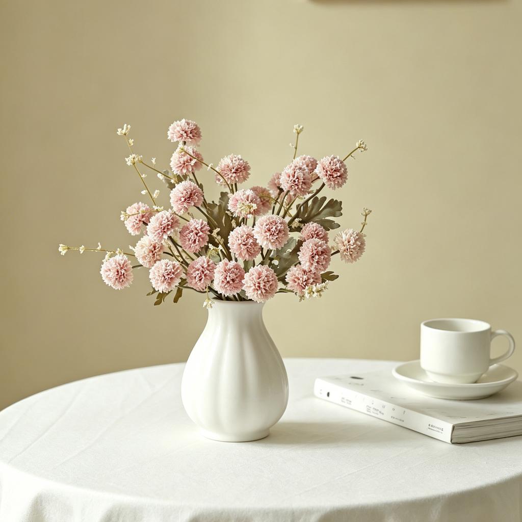 Silk Artificial Flower Chrysanthemum Festival Wedding Home Room Dining Table Vase Decora Wreath Bridal Bouquet Ornament Diy Gift