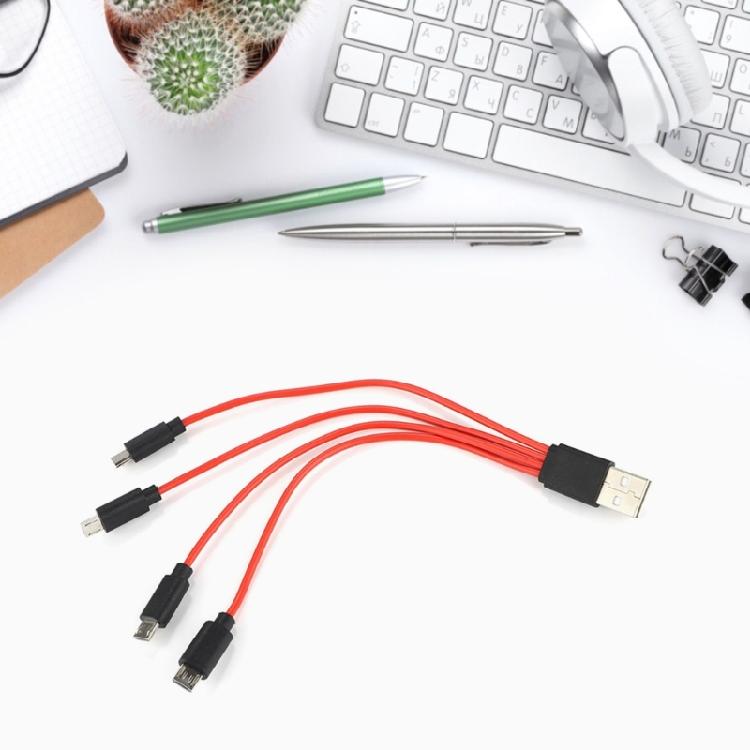 Multi Charging Cable 4 in 1 Multiple Micro USB Charging Cord Adapter Micro USB