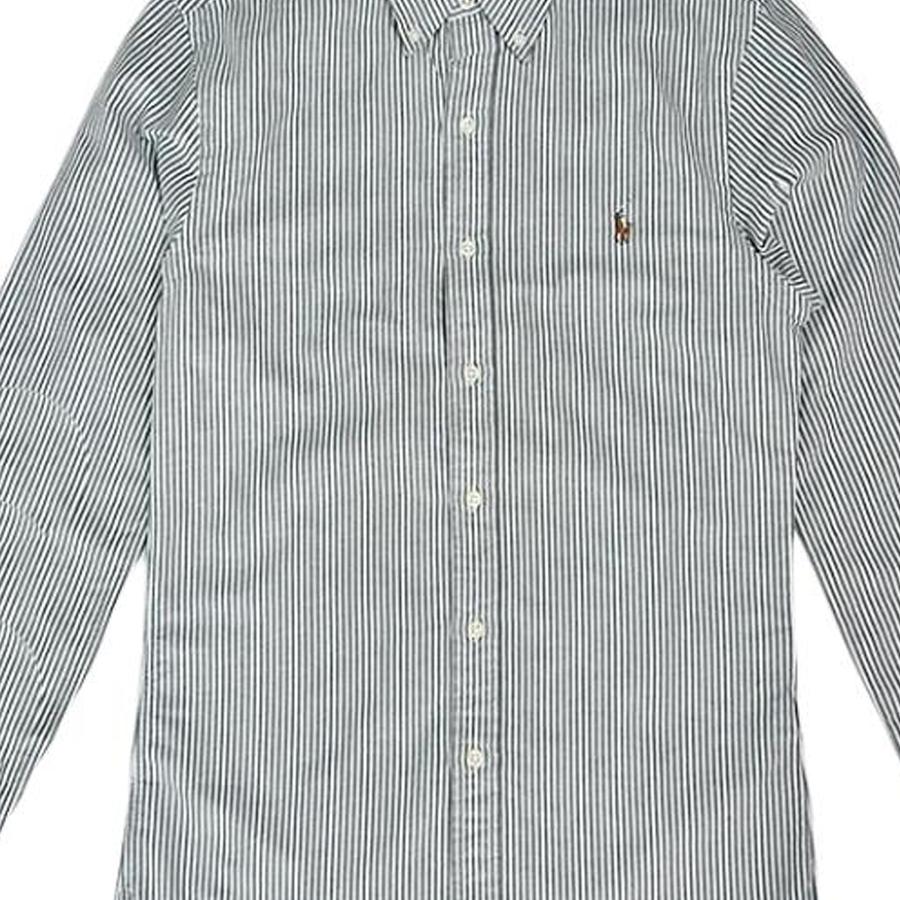 Polo Ralph Lauren SS23 Striped Pointed Collar Button Long Sleeve Shirt Men Shirts Gray Green White 710815567-002