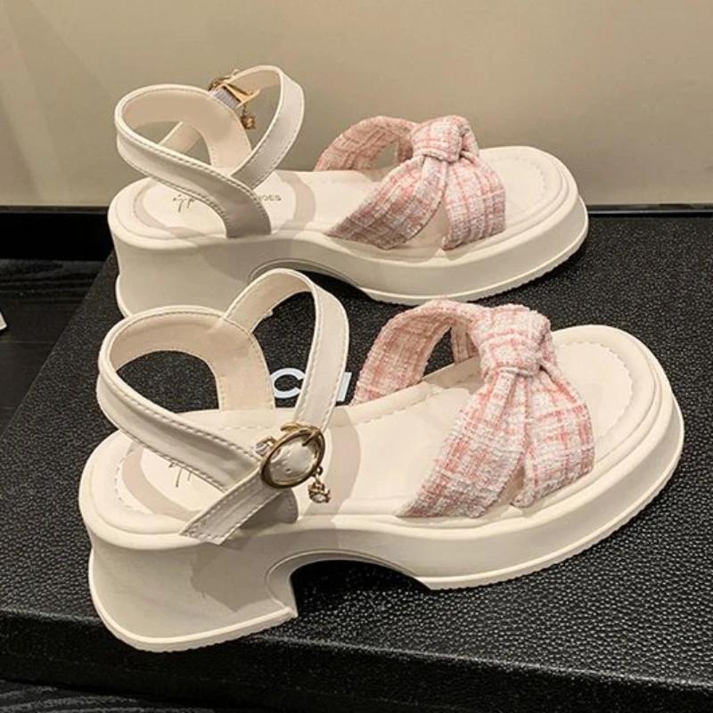 Summer Women Sandals Fairy Style Fashion Roman Lady Flat Shoes Comfortable Platform Sandals Fairy Style Improve Fashion Shoes