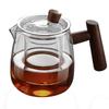 Heat-Resistant Glass Teapot with Wooden Handle and Filter