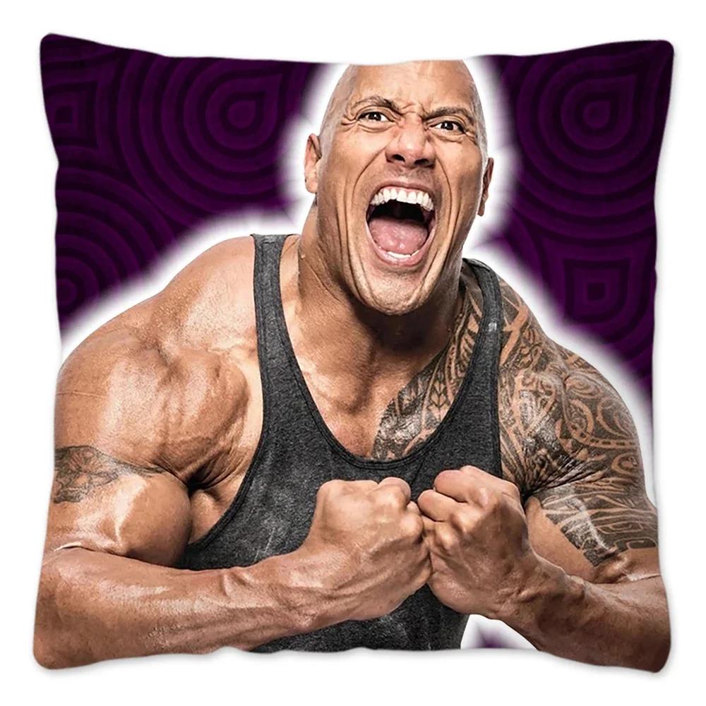 The Rock Face Dwayne Cushion Cover For Sofa Home Decorative American Actor Johnson Throw Pillow Cover Soft Velvet Pillowcase