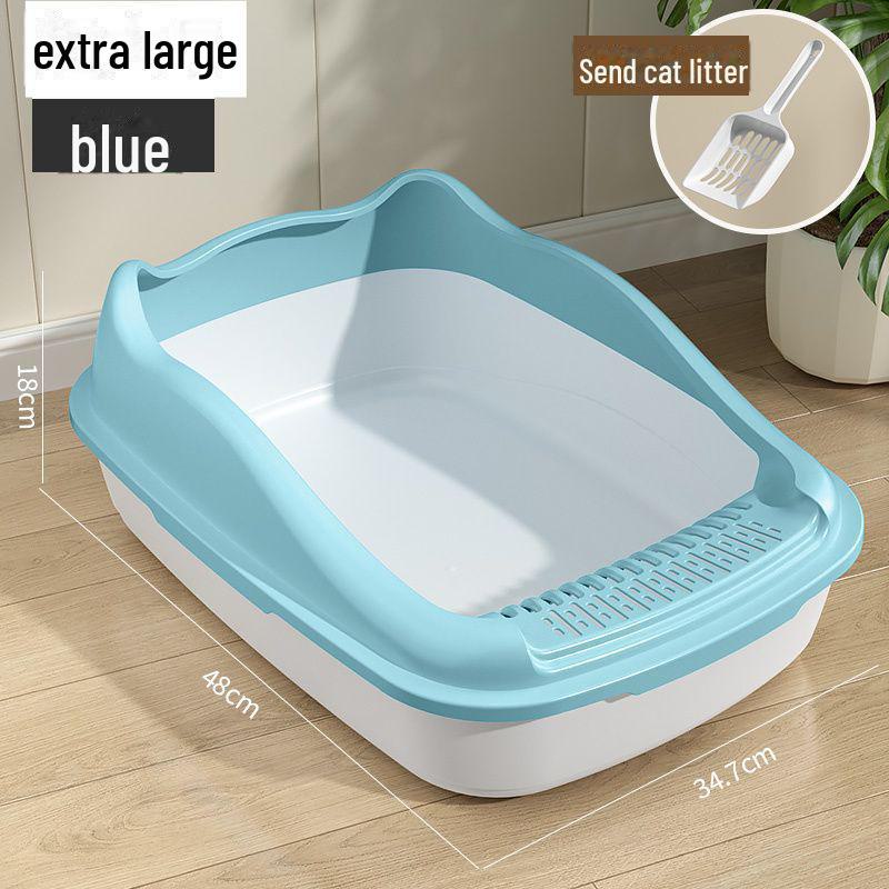 Exclusively Chosen Extra-Large Semi-Enclosed Cat Litter Box with Anti-Splash Feature