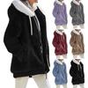 Cappotto invernale da donna tinta unita caldo peluche morbido taglie forti cappotto da signora abbigliamento invernale
