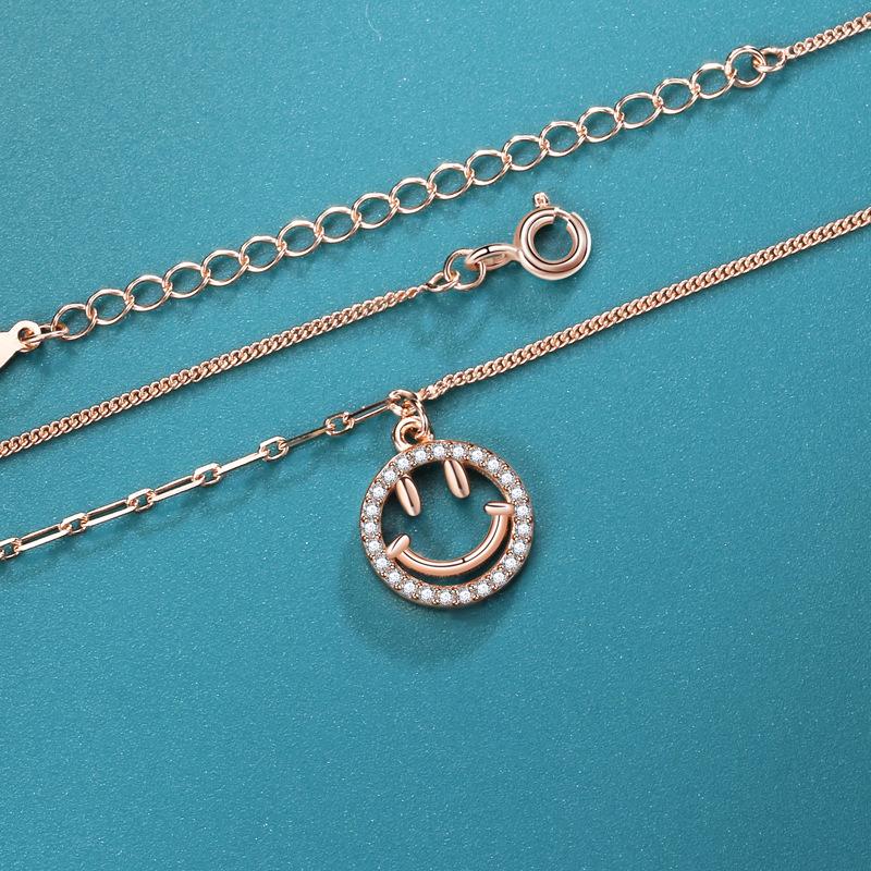 Smile Smiley Face Necklace Female Niche Personality Exquisite Geometric Design Sense Item Decoration Collarbone Chain Female