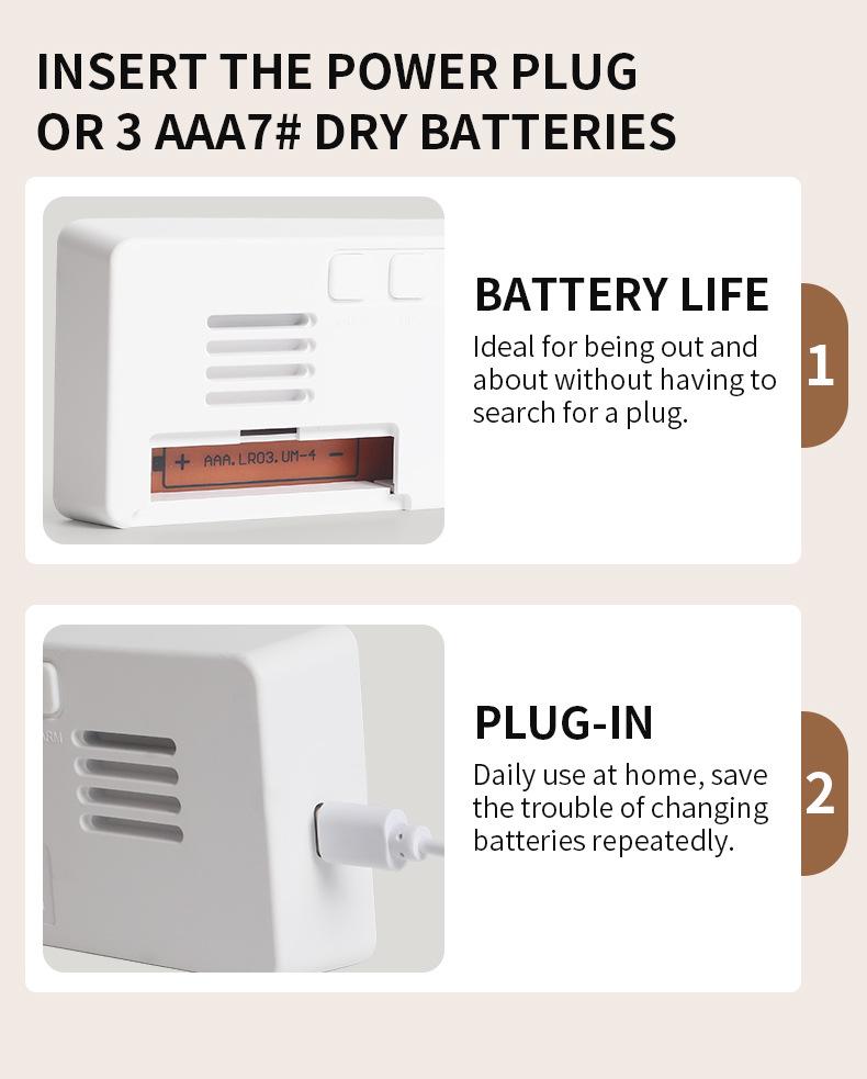LED Digital Alarm Clock with 12/24-Hour Display