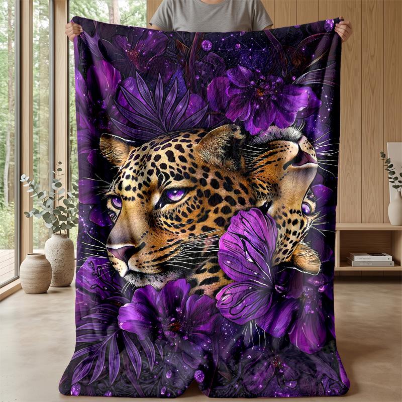 Pink Tigers in Jungle Theme blanket Lightweight Warm Flannel Blanket Decorative Throw Blanket for Home Decoration