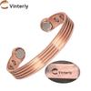 Customized Pure Copper Bracelets for Men Women Personalized Adjustable Cuff Magnetic Bangles Engrave Name/letter/logo Custom