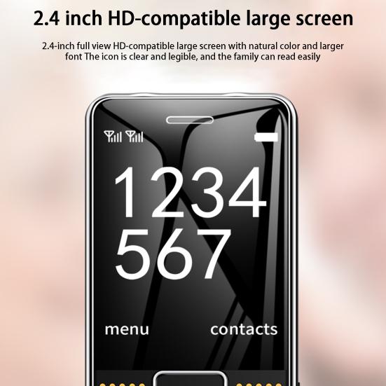 1 Juego de Teléfono Móvil Doble Ranura para Tarjeta Tiempo de Espera Prolongado Alta Resolución Compacto Llamada Estable 4G Número Familiar SOS Teléfono Móvil para Personas Mayores