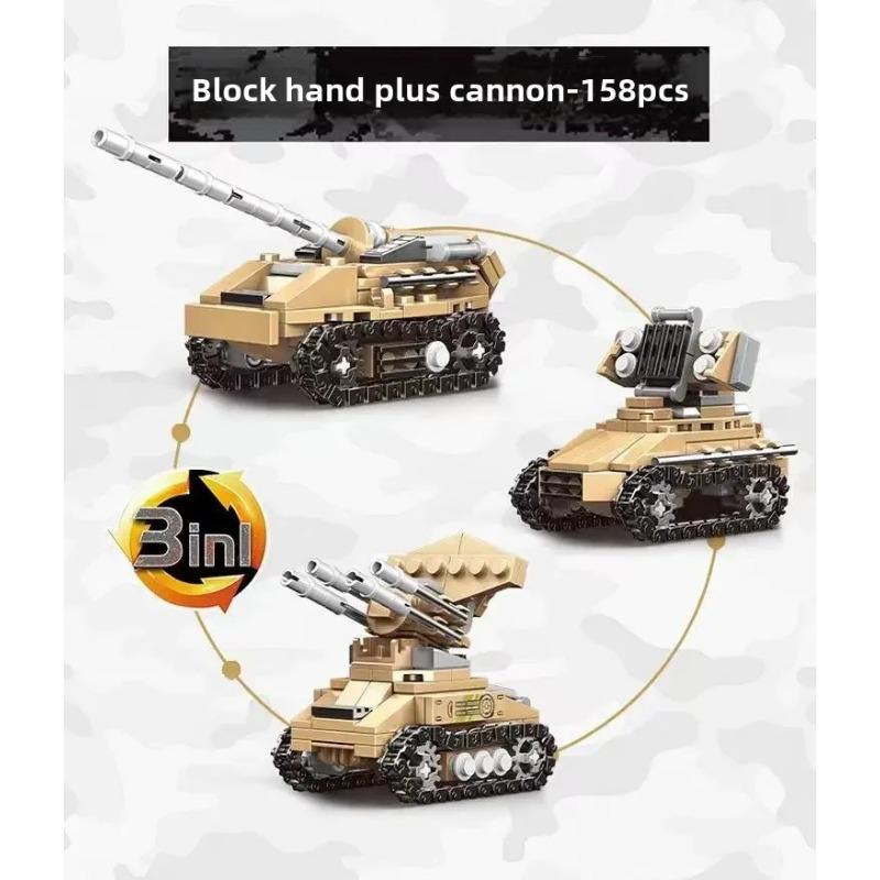 1028pcs World War 2 Military Vehicle Tank 8in1 Airplane Truck Model Building Block DIY Brick Kids Construction Toys Gifts