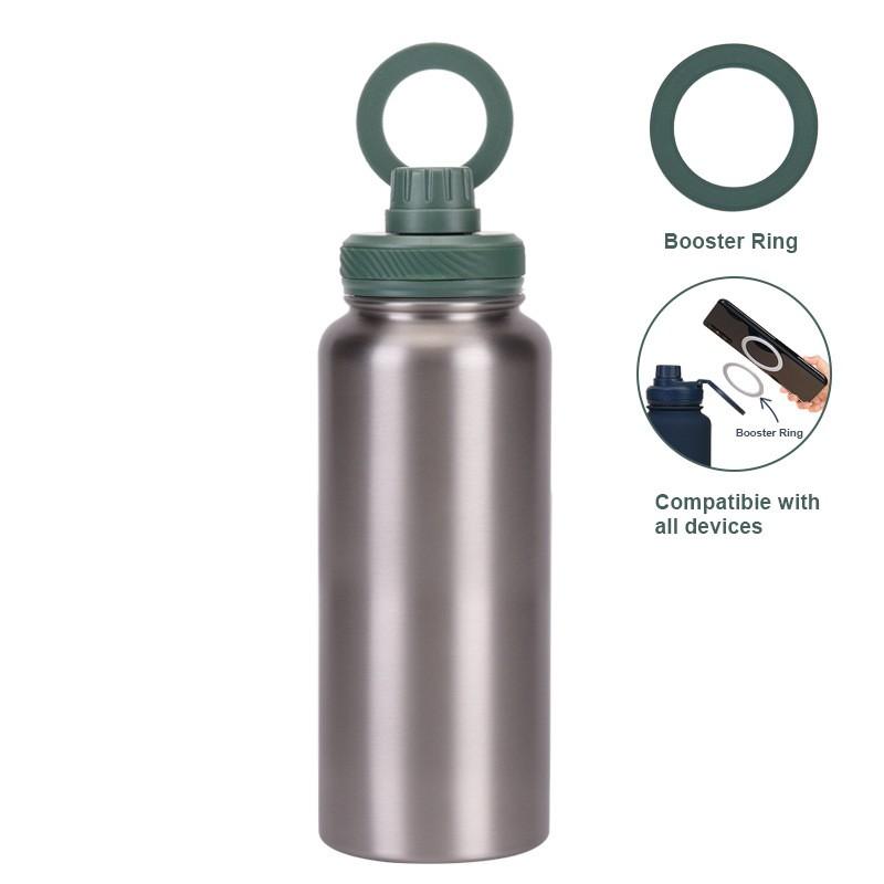 1L Vacuum Insulated Stainless Steel Travel Mug With Magnetic Phone Holder Leakproof Sport Water Bottle Outdoor Hiking Camping