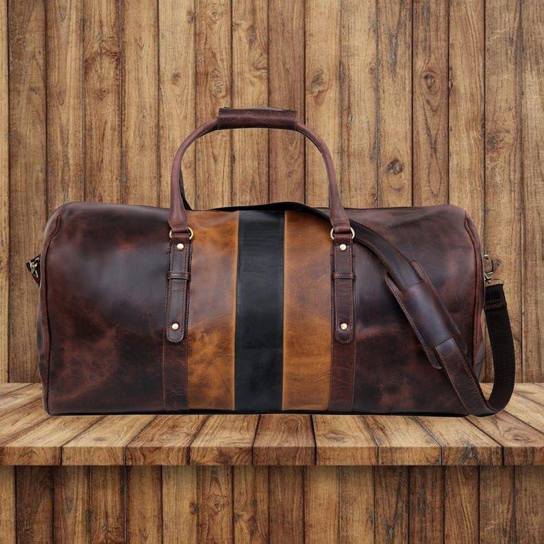 Personalized Handmade Travel Luggage Duffel Gym Bag Weekender Travel Overnight Carry-On Cabin Bag Sports Duffel Bag Men Christmas Gift