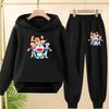 Doraemon Winter Warm Children's Hoodie Set, Casual Sporty Hooded Long Shirt and Long Pants Suitable for Boys Girls Aged 3 To 12