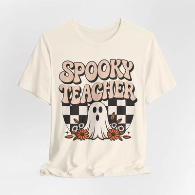 Gruseliges Lehrer-Grafik-T-Shirt - Halloween-T-Shirt für Herbstmode und Schule