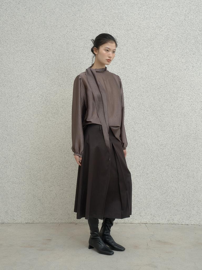 Deoenel Scarf Blouse - [Brown]