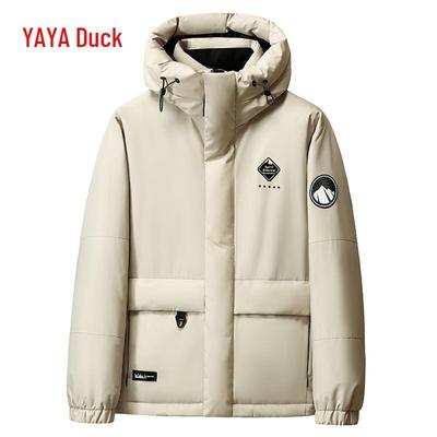 Duck Duck Unisex Kapuzen-Kurz-Winter-Daunenjacke