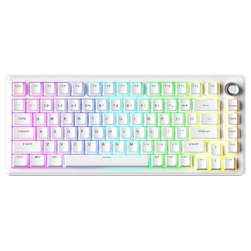 DIERYA DK81E 75% Mechanical Gaming Keyboard Hot-Swappable Gasket-Mount Programmable Volume Knob RGB Backlit Double-Shot Keycaps