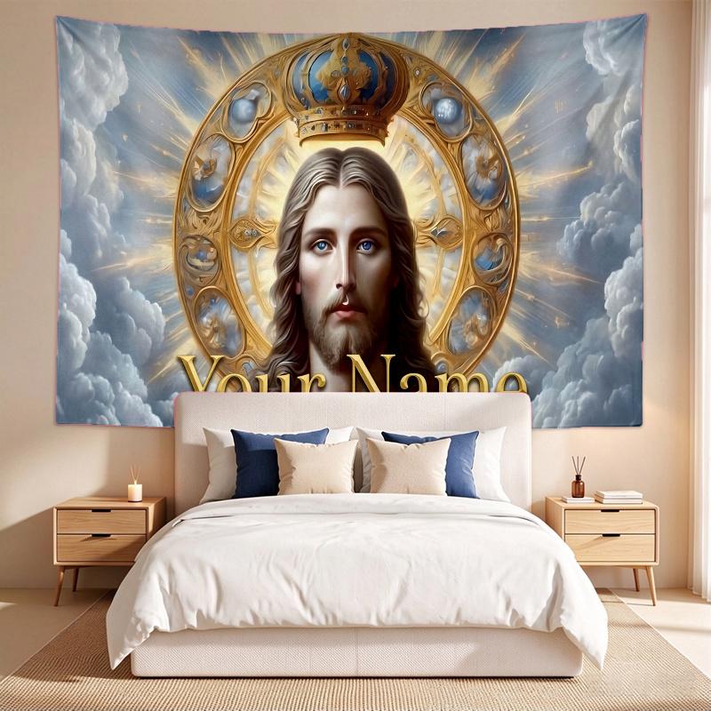 Jesus (1) Benutzerdefiniertes Namens-Wandteppich Wandbehang Wandteppich Wandkunst Dekor für Schlafzimmer Wohnzimmer