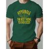 Summer Men's T Shirt English Doodle Elements Print 100% Cotton Leisure Breathable Round Neck T-shirt High Quality Men's Clothing