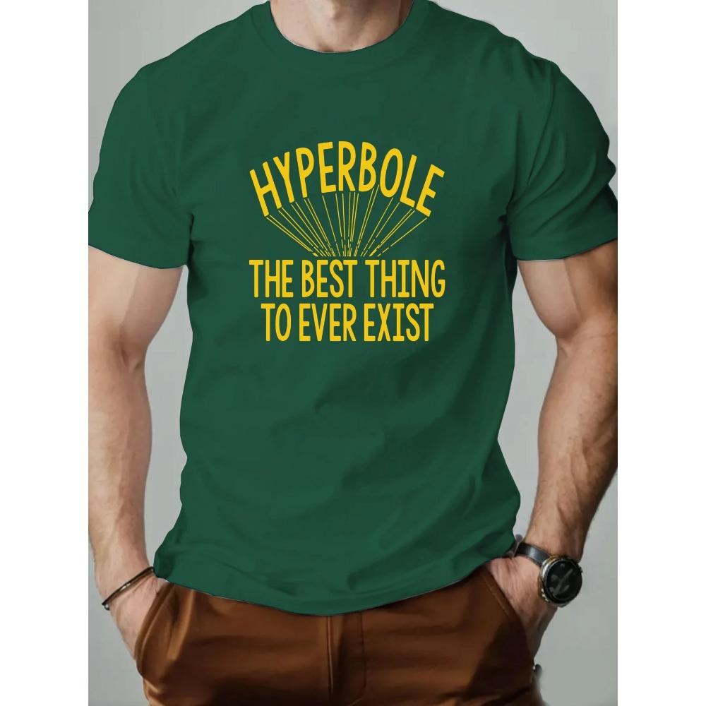 Summer Men's T Shirt English Doodle Elements Print 100% Cotton Leisure Breathable Round Neck T-shirt High Quality Men's Clothing