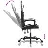Gaming Chair Swivel Black and White Faux Leather