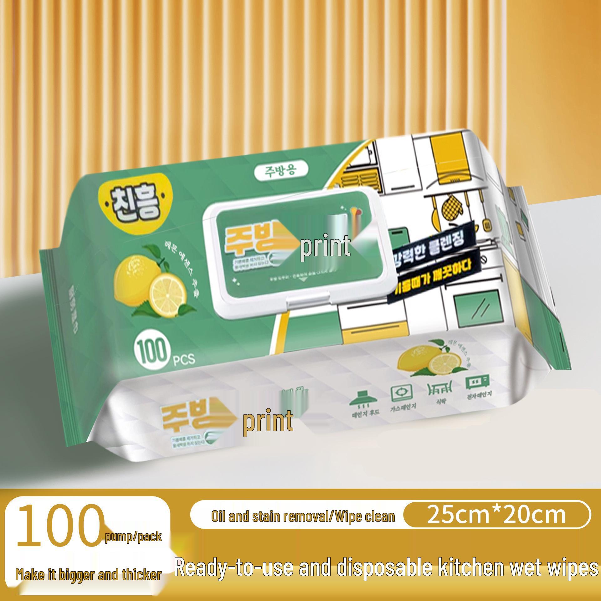 Large Thickened Kitchen Wipes, 80 Pcs - Strong Oil-Removal Disposable Wet Sheets