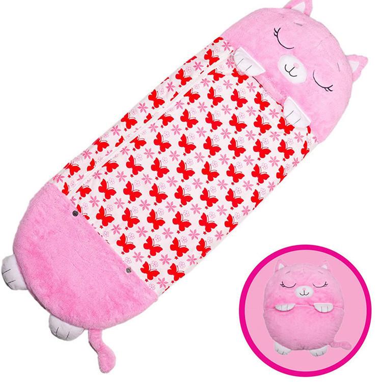 Cartoon Animal Baby Sleeping Bag with Pillow - Anti-Kick Design for Infants and Kids