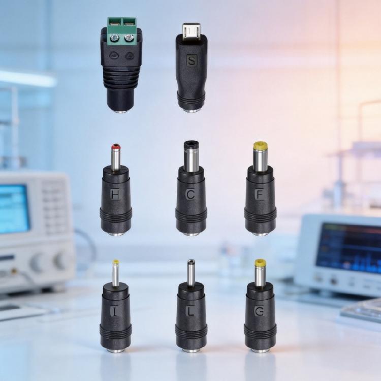 PVC Direct Current Power Adapter Connectors, DC5.5X2.1Mm Female Barrels Plug, DC4.0X1.7Mm,DC5.5X2.5Mm Size Tip Screw Terminal Connection