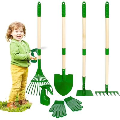 Set de Herramientas de Jardinería para Niños de 6 Piezas – Rastrillos y Herramientas de Mano Aptas para Niños para Niños Pequeños, Juego al Aire Libre y Plantación