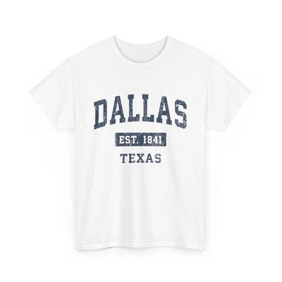Dallas Texas TX Vintage Sports Established Navy Design T-Shirt