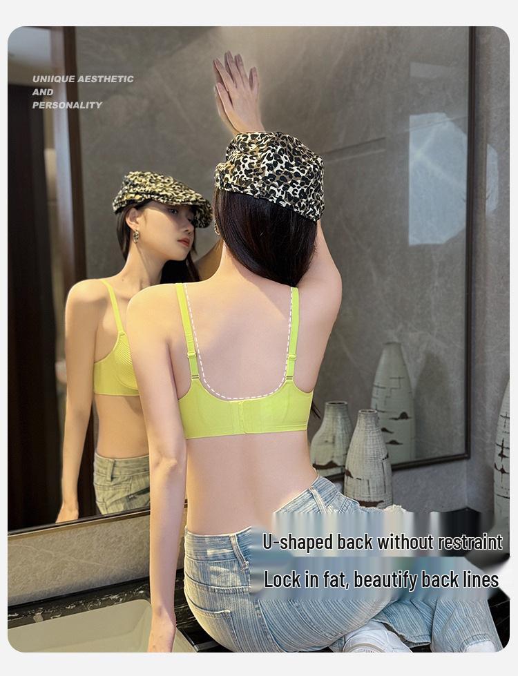 Women's Seamless Wire-Free Bra: Summer Lightweight, Enhances Small Bust, Side Support, Anti-Sagging