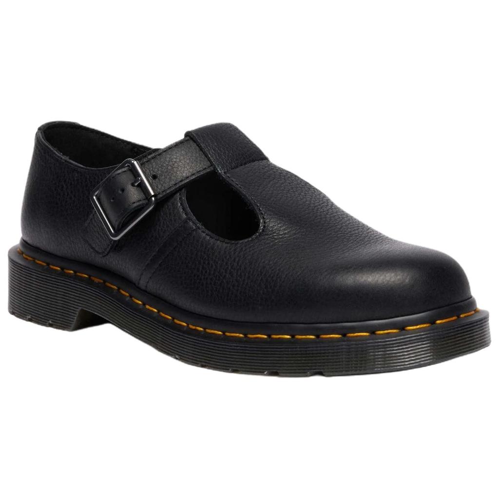 Dr.Martens Polley Pelle di Mucca Resistente all'Abrasione Scarpe Casual Basse Unisex Nero 41408001