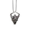 Matte Aged Metal Stereoscopic Beast Head Pendant Necklace