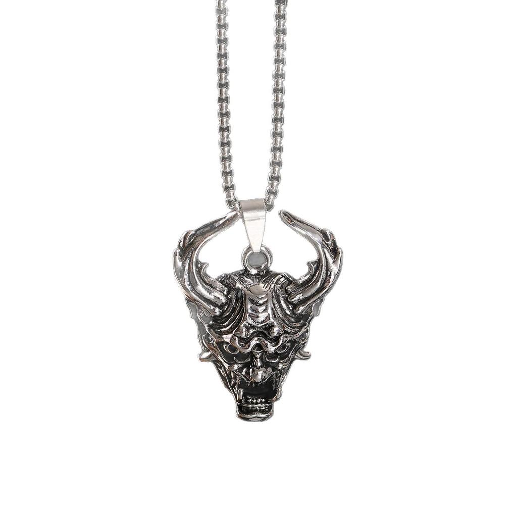 Matte Aged Metal Stereoscopic Beast Head Pendant Necklace