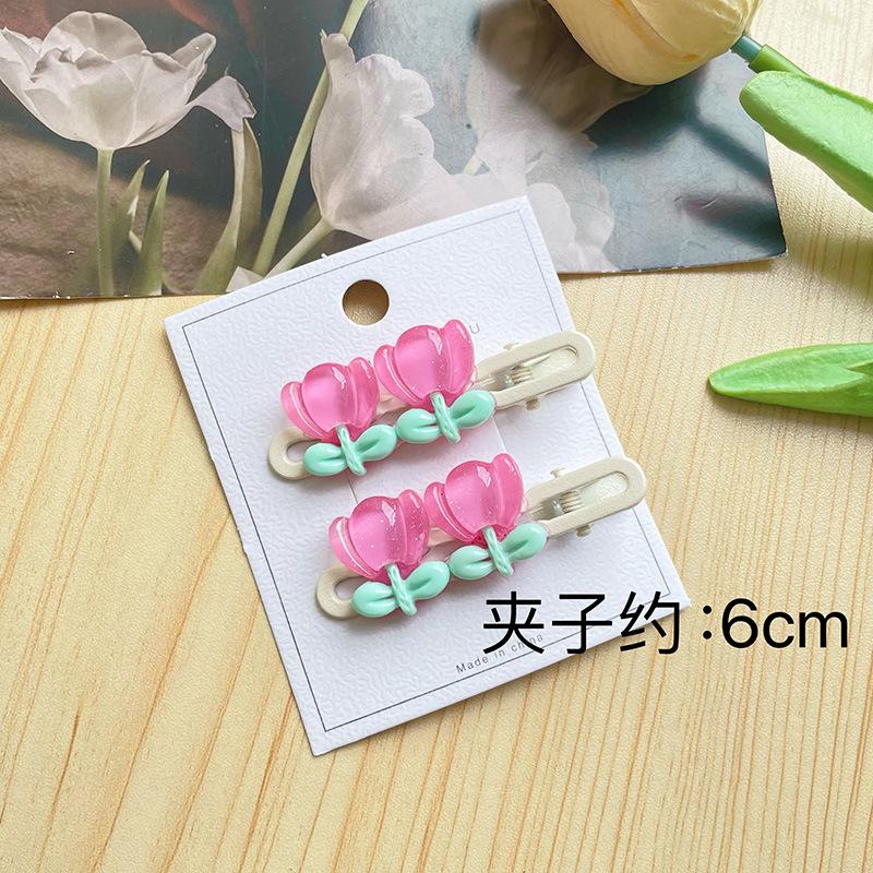Fresh Flower Sweet Side Duckbill Clip Girl Style Cute Bangs Clip Versatile Girl's Fine Hair Small Clip Wholesale