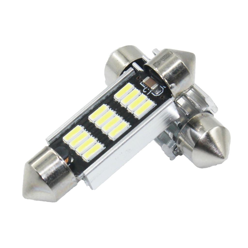 2Pcs 39mm LED Light 600K SMD Car Dome Double-Tip Reading Lamp Roof Bulb