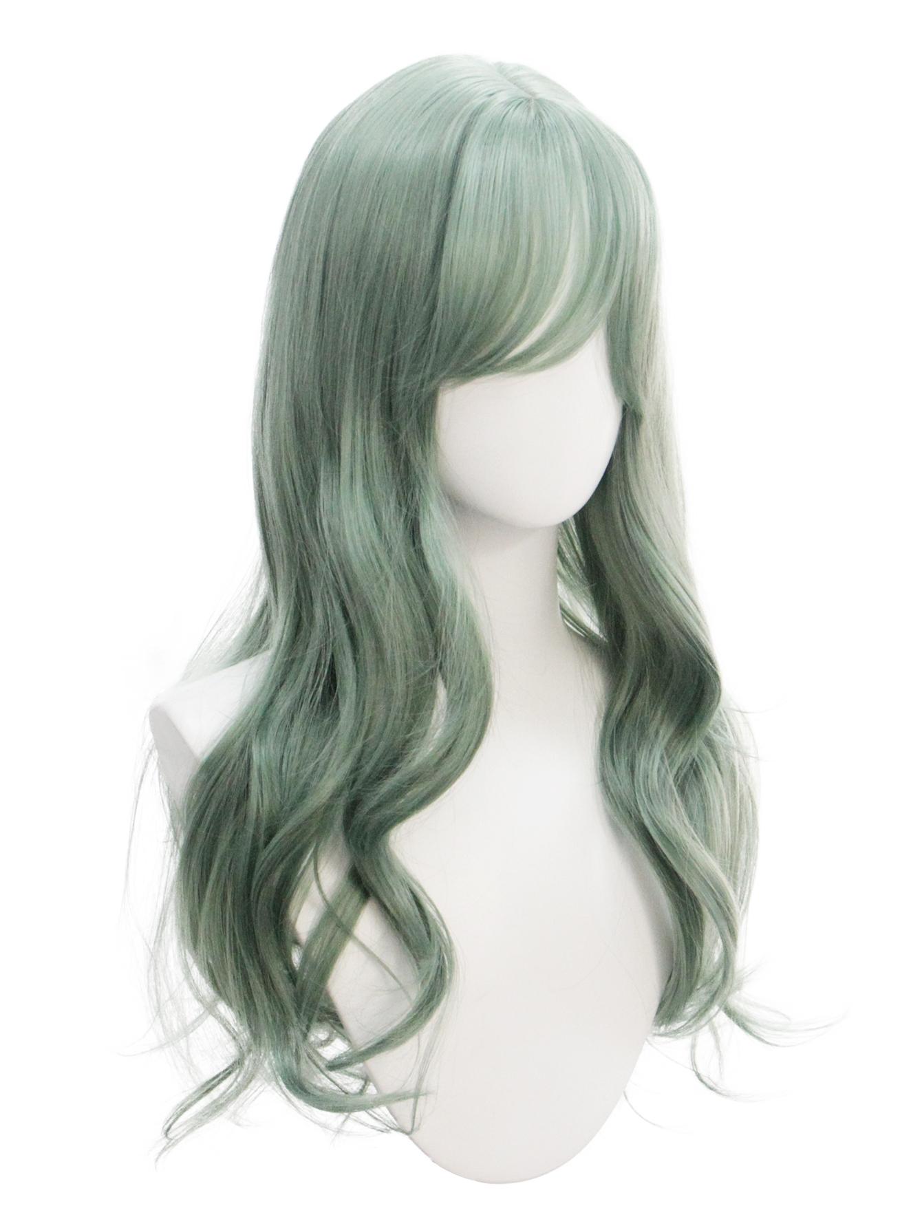 

Curly Long Synthetic Hair Green Wig Hairpiece Pink Party Hair Cosplay Wigs for Women Daily Use Costume Heat Resistant Gifts зелений