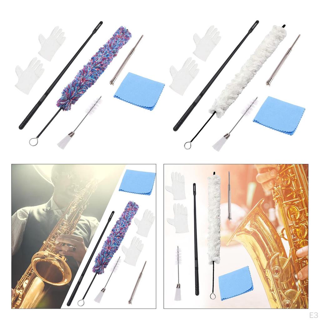 Flute Clarinet Cleaning Brush Set for Trumpet Sax Wind Instrument Accessories Lightweight