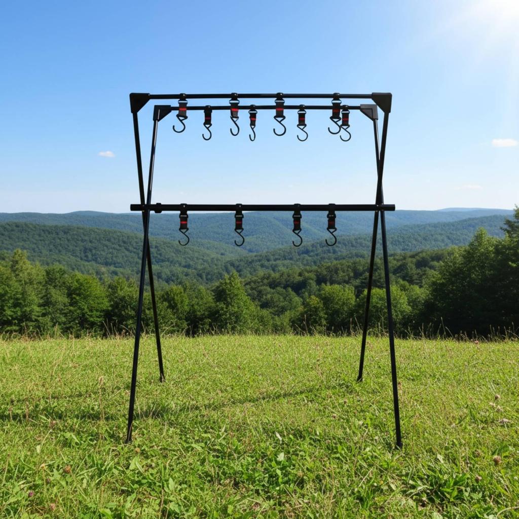 X-Shaped Camping Rack Multifunctional Collapsible Triangular Shelf Quick Setup