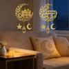 Eid Mubarak Moon Star Mosque Wooden Hanging Ornaments Kareem Ramadan Decorations