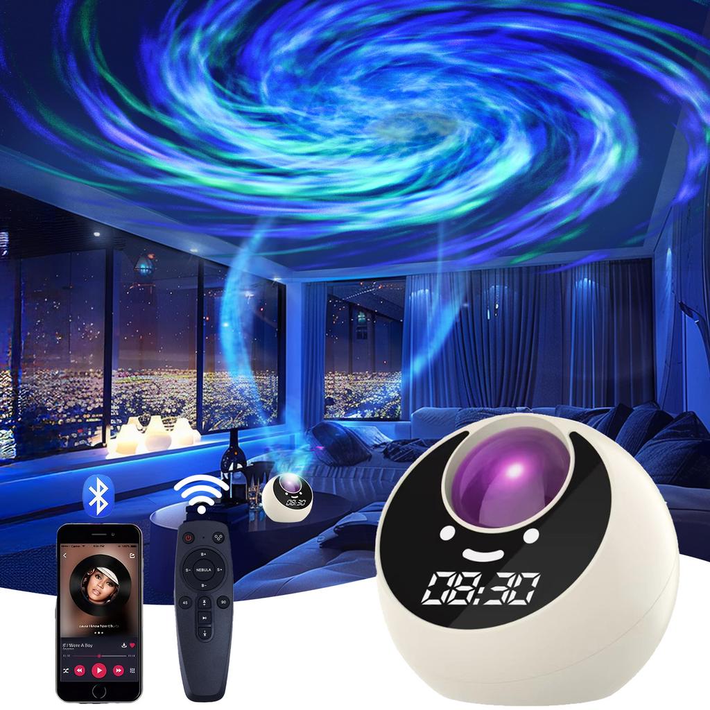 Star Projector for Kids Bedroom, Bluetooth Speaker Alarm Clock Galaxy Lamp, Starry Night Light with Timer Room Decor, Home Theater, Ceiling Decor