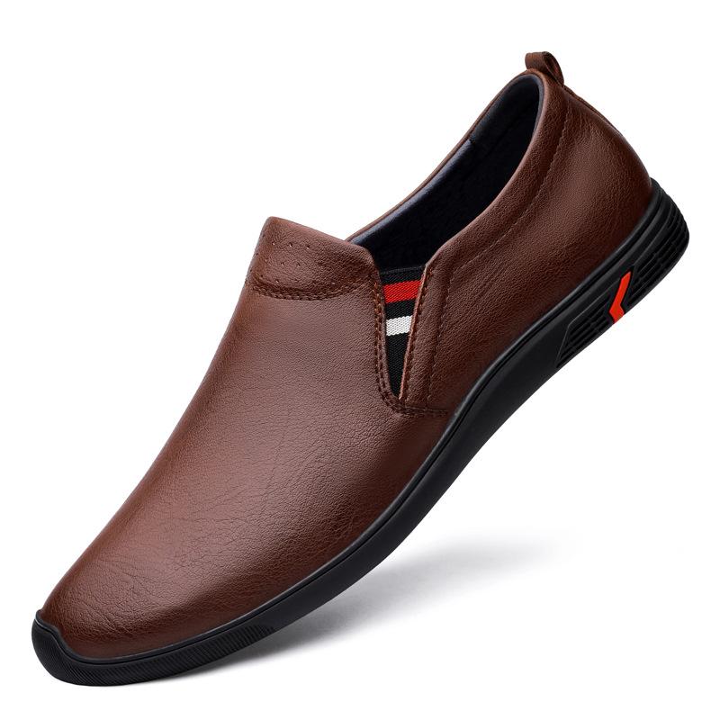 Men s Casual Leather Slip-On Loafers - Korean & British Style Soft Sole Shoes 44