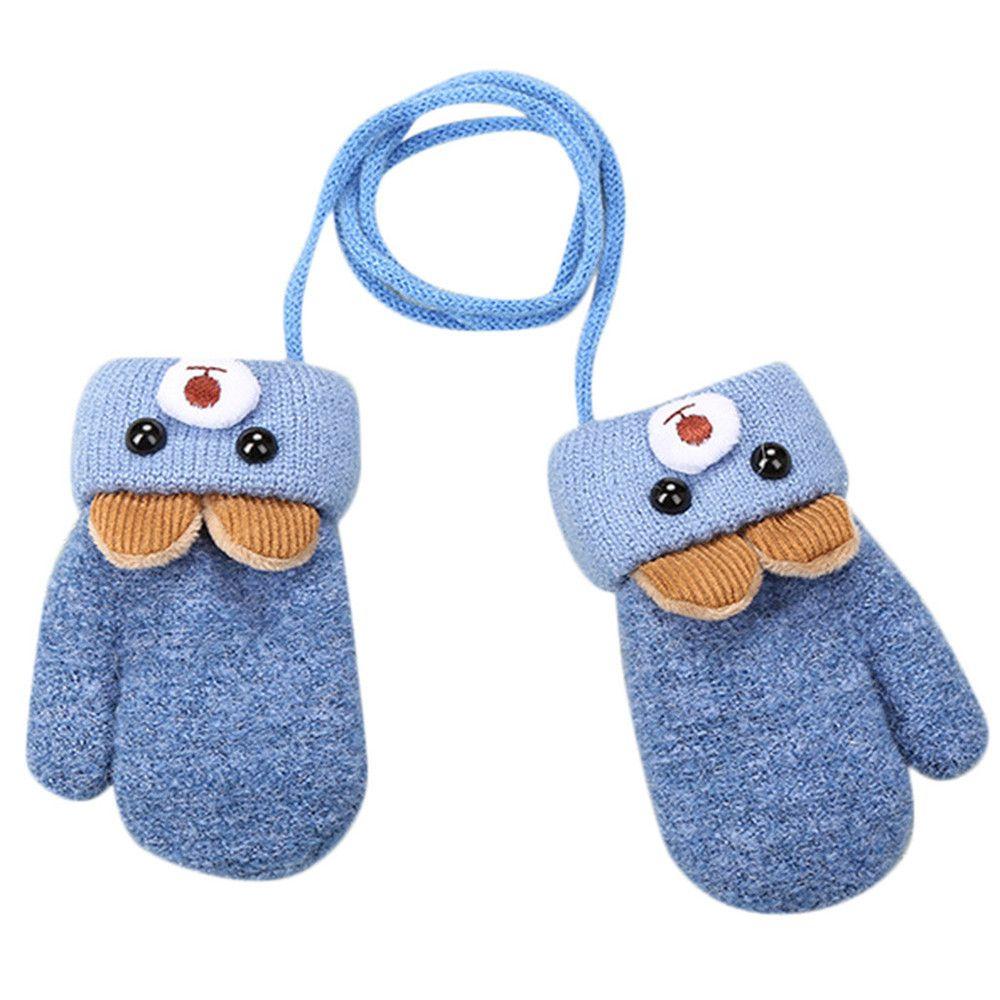 New Hot Baby Newborn Boys Girls Kids Gloves Thick Warm Knitted Mittens Cute Cartoon