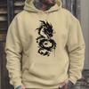 Guochao Dragon Print Hooded Sweater Men's Street Loose Yellow Couple Hoodie